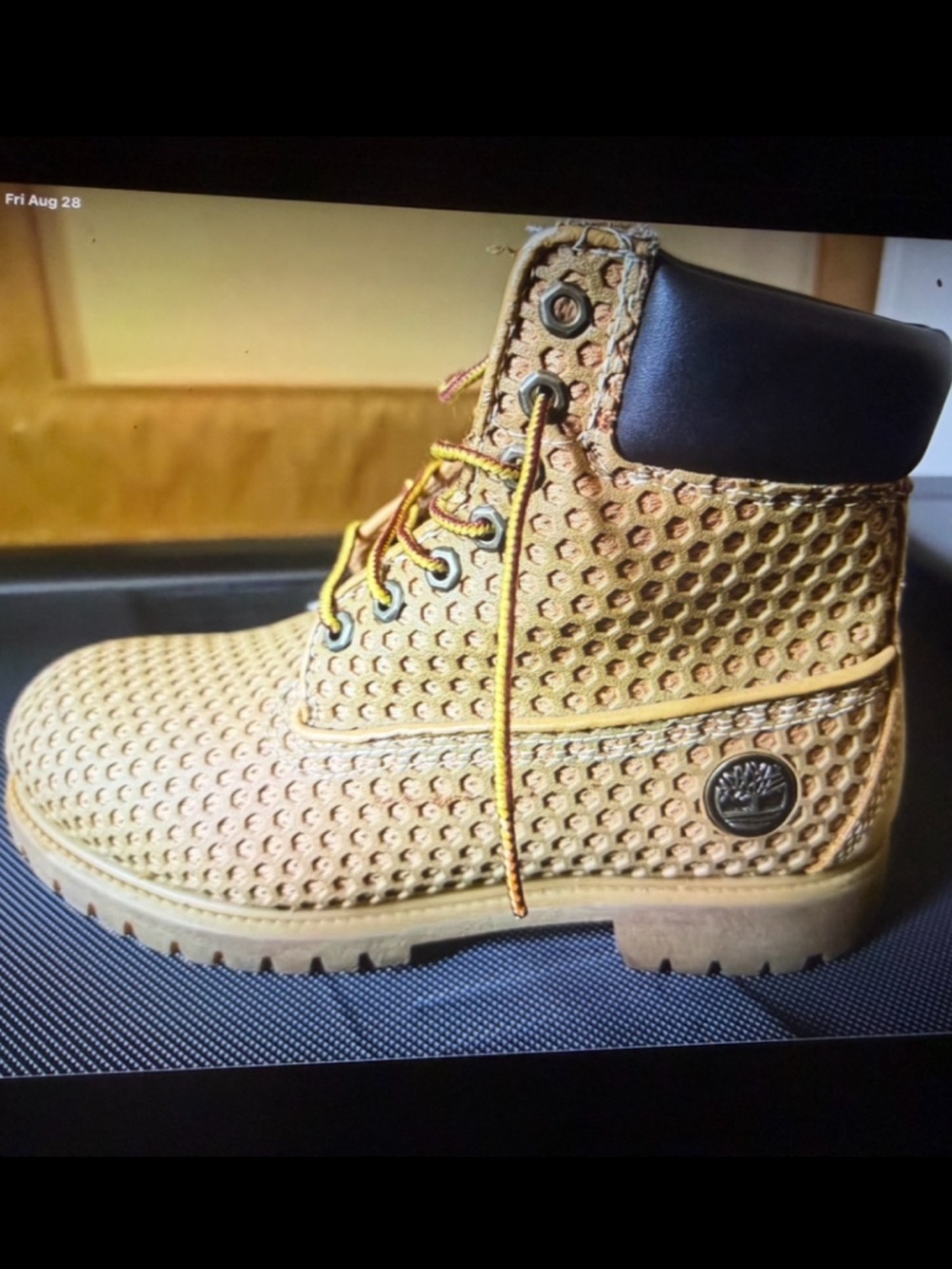 Timberland Kids Wheat/Black Perforated Lace-Up Boot